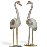 A PAIR OF CLOISONN&#201; ENAMEL CRANES - photo 4