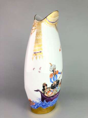 Außergewöhnliche u. große Vase: Meissen Porzellan, 1001 Nacht, vergoldet, Goldverzierungen, Prof. Heinz Werner, sehr gut - photo 2