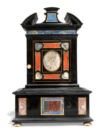 AN ITALIAN PIETRA DURA, GILT-BRONZE MOUNTED AND INLAID EBONY TABLE CABINET - фото 3