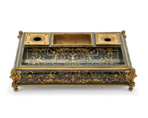 A LOUIS-PHILIPPE ORMOLU-MOUNTED BRASS-INLAID TORTOISESHELL &#39;BOULLE&#39; MARQUETRY ENCRIER