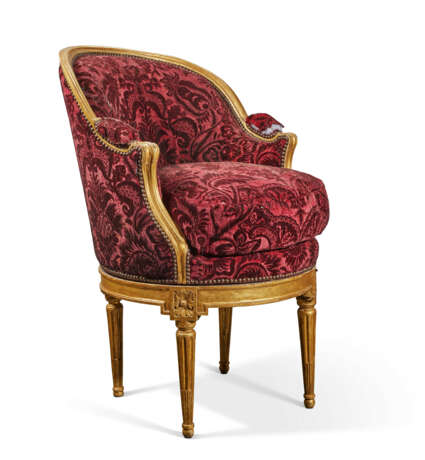 A LOUIS XVI GILTWOOD FAUTEUIL DE BUREAU - фото 1