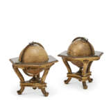 A PAIR OF LOUIS XV TERRESTRIAL AND CELESTIAL GILTWOOD TABLE GLOBES - photo 1