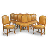 A SUITE OF TWELVE LOUIS-XV STYLE BEECH DINING-CHAIRS - фото 1