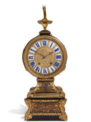 A LOUIS XIV ORMOLU-MOUNTED BRASS AND TORTOISESHELL-INLAID &#39;BOULLE&#39; MARQUETRY AND EBONY CLOCK