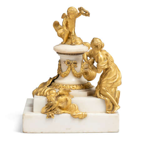 A LOUIS XVI ORMOLU AND WHITE MARBLE FIGURAL GROUP - photo 3