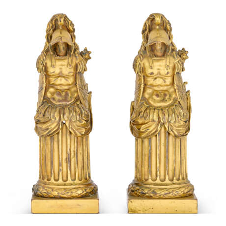 A PAIR OF LOUIS XVI ORMOLU CHENETS `AUX TROPHEES` - photo 2