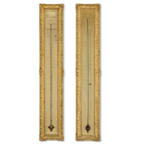 A LOUIS XV GILTWOOD BAROMETER AND THERMOMETER - фото 1