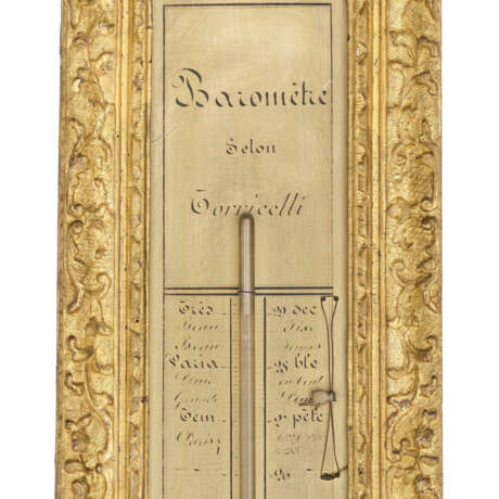 A LOUIS XV GILTWOOD BAROMETER AND THERMOMETER - Foto 3