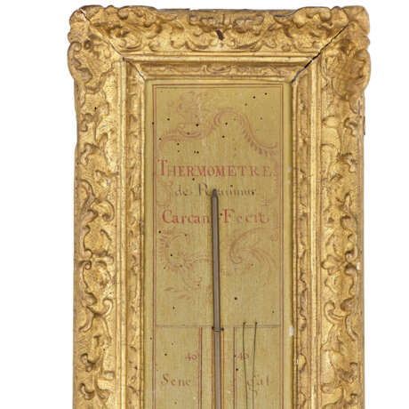 A LOUIS XV GILTWOOD BAROMETER AND THERMOMETER - Foto 5