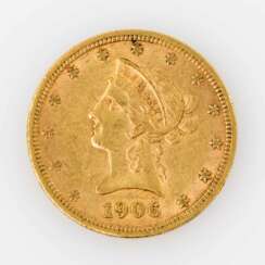 USA/GOLD - 10 Dollars 1906 D, Liberty Head,
