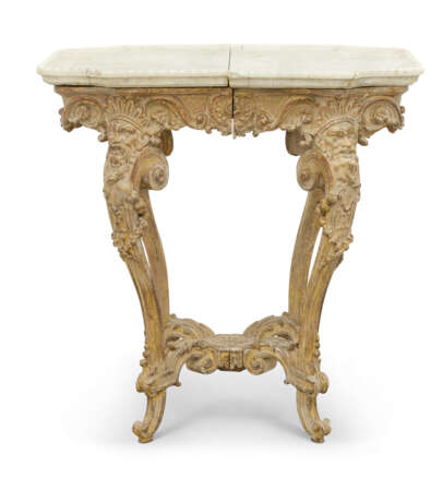 A REGENCE GILTWOOD AND CARVED WHITE MARBLE CENTRE TABLE - photo 1