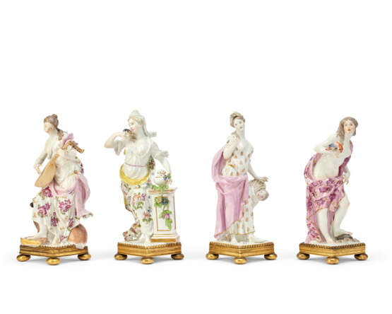 A SET OF FOUR ORMOLU-MOUNTED MEISSEN PORCELAIN ALLEGORICAL FIGURES - фото 2