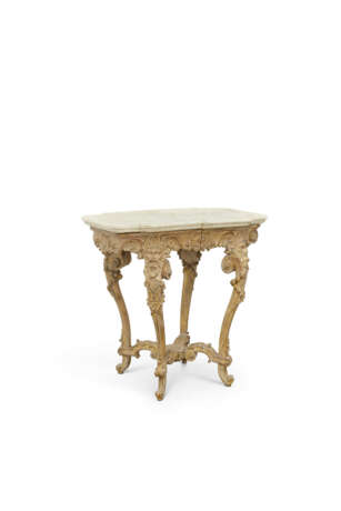 A REGENCE GILTWOOD AND CARVED WHITE MARBLE CENTRE TABLE - photo 2