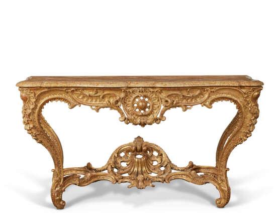 A LOUIS XV GILTWOOD CONSOLE TABLE - фото 1