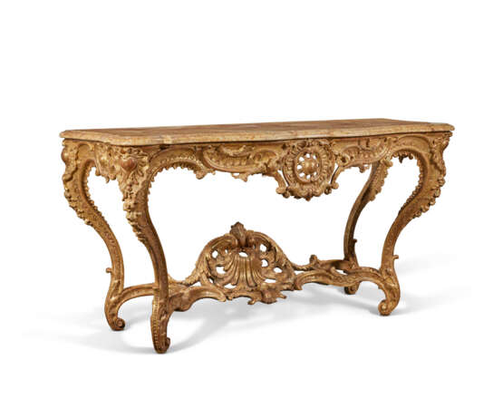 A LOUIS XV GILTWOOD CONSOLE TABLE - фото 3