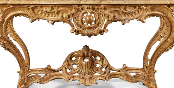 A LOUIS XV GILTWOOD CONSOLE TABLE - фото 5