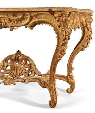 A LOUIS XV GILTWOOD CONSOLE TABLE - фото 7