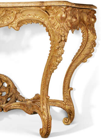 A LOUIS XV GILTWOOD CONSOLE TABLE - фото 8