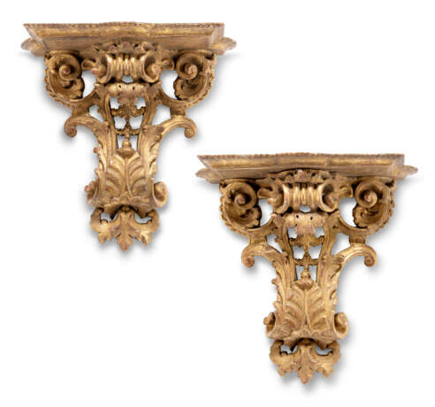 A PAIR OF REGENCE GILTWOOD BRACKETS - photo 1