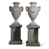 A PAIR OF NEOCLASSICAL GREY-VEINED MARBLE VASES - photo 1