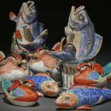 A PAIR OF ARITA MODELS OF LEAPING CARP - photo 6