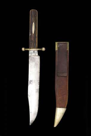 Bowie-Messer mit Scheide von J.Rogers & Sons in Sheffield Großbritannien um 1860. - Foto 1