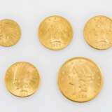 USA/GOLD - Spannendes Lot Indian/Liberty Head, bestehend aus - фото 1