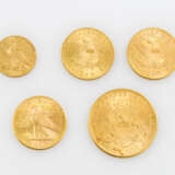 USA/GOLD - Spannendes Lot Indian/Liberty Head, bestehend aus - фото 2