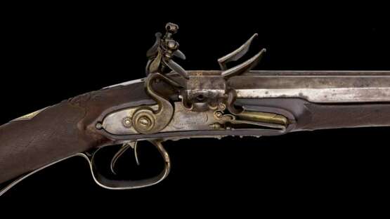 Doppelläufiges Steinschlossgewehr, Frankreich 18. Jahrhundert. - Foto 1