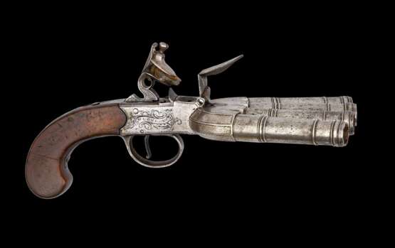 Seltene, vierläufige Steinschloss-Pistole von Henry Blyth in London um 1780. - photo 6