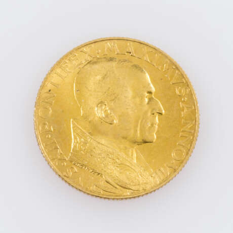 Selten! Vatikan/GOLD - 100 Lire 1945, - фото 1