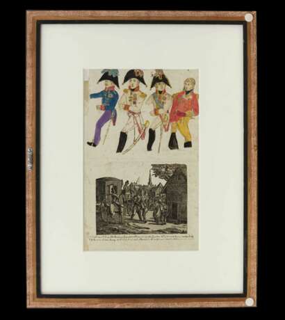Kolorierter Kupferstich von Erzherzog Karl mit Soldaten 1814. - Foto 2