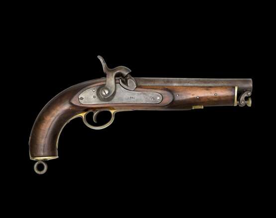 Seltene Bordpistole mit Kapselzündung und angelenktem Ladestock der k.k. Marine von 1862. - photo 1