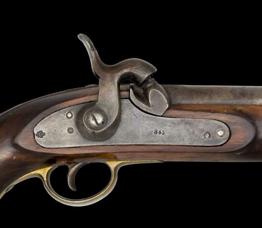 Seltene Bordpistole mit Kapselzündung und angelenktem Ladestock der k.k. Marine von 1862. - photo 2