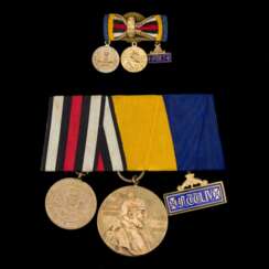 Preussen, Ordensspange mit drei Auszeichnungen und Miniaturenschnalle.