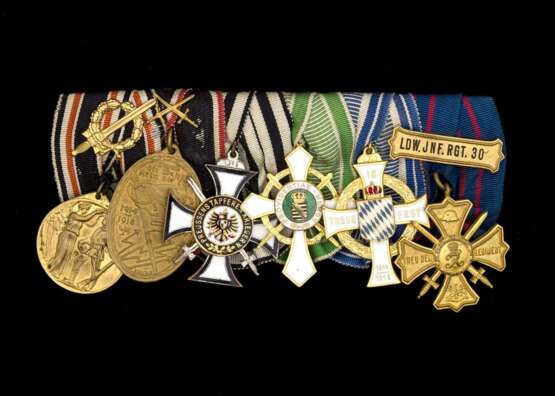 Weltkrieg, Ordensspange mit sechs Auszeichnungen. - фото 1