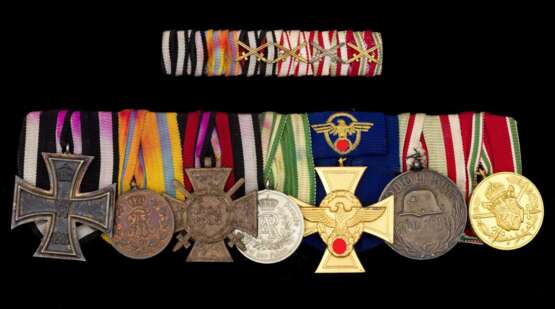 Weltkrieg, Ordensspange mit sieben Auszeichnungen. - фото 1
