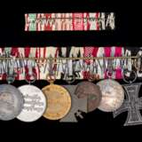 Weltkrieg, Ordensspange mit sieben Auszeichnungen und Feldspange. - photo 2