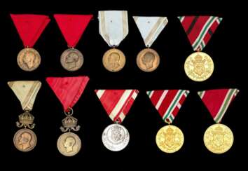 Bulgarien, Konvolut von 9 Medaillen Erster Weltkrieg.