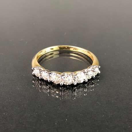 Damen-Ring / Halbmemoire-Ring: Gelbgold und Weißgold 585, gesamt 0,75 Karat, sehr gut. - photo 3