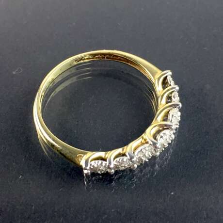 Damen-Ring / Halbmemoire-Ring: Gelbgold und Weißgold 585, gesamt 0,75 Karat, sehr gut. - Foto 4