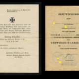 Urkundengruppe eines SS-Oberscharführers zum Panzerkampfabzeichen mit EZ 50 und besonderen Autografen. - photo 2