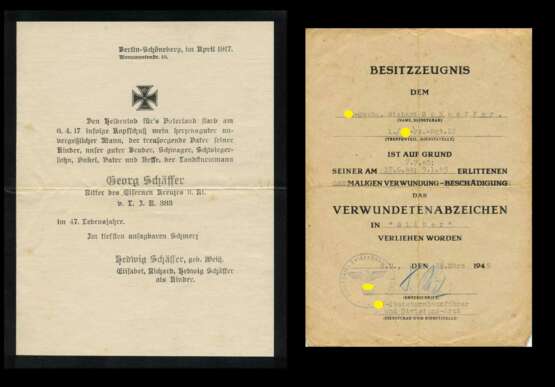 Urkundengruppe eines SS-Oberscharführers zum Panzerkampfabzeichen mit EZ 50 und besonderen Autografen. - photo 2