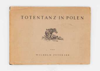 Autograf des Autors und Kriegsmalers der SS Wilhelm Petersen im Buch Totentanz in Polen.