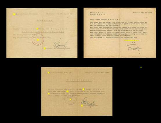Dokumentengruppe SS-Sonderkommando Treblinka mit Autografen aller drei Lagerleiter Eberl - Stangl - Franz. - photo 1