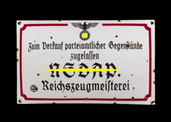 Emailleschild: Reichszeugmeisterei.