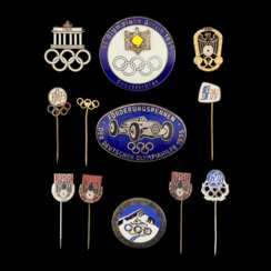 Olympia - Konvolut von vier Abzeichen Olympische Spiele 1936.
