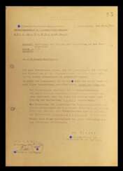 Schriftstück SS-Wirtschafts-Verwaltungshauptamt mit Autograf des letzten Auschwitz-Kommandanten Richard Baer.