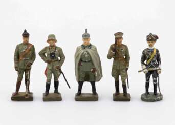 Konvolut von 4 Massefiguren deutscher Generäle Fa. Lineol.