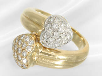 Ring: Ausgefallener vintage Brillant-Goldschmieder…